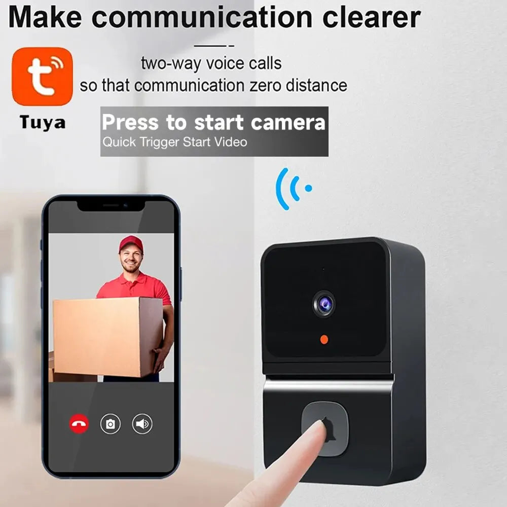 WiFi Video Doorbell Wireless HD Camera PIR Motion Detection IR Alarm Security Smart Home Door Bell WiFi Intercom for Home