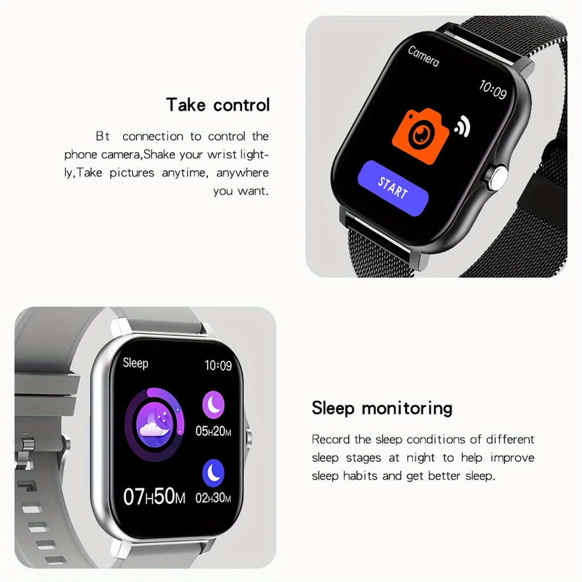 NEW Smart Watch Android Phone 1.44" Color Screen Full Touch Custom Dial Smart Bluetooth Watch for Women and Men