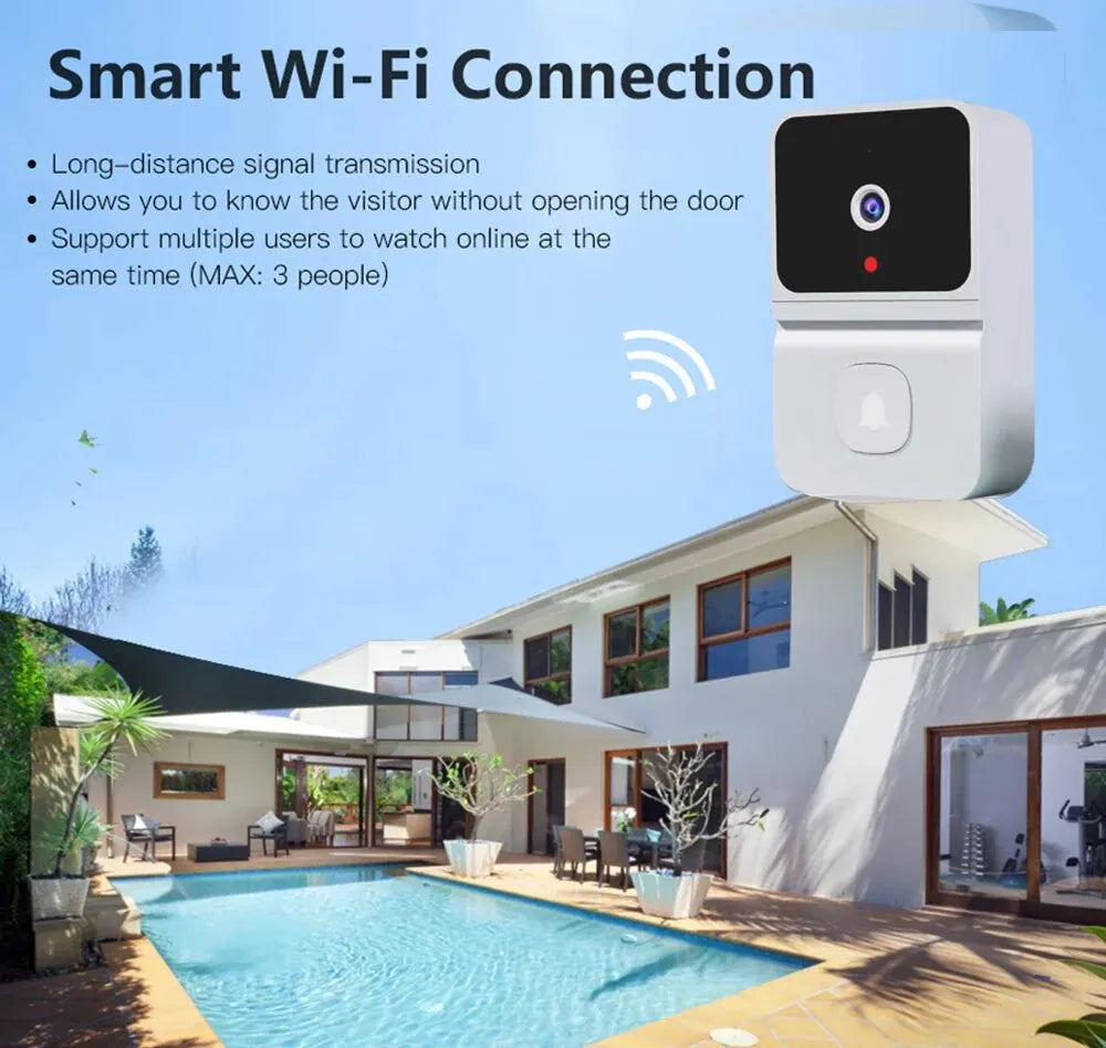 WiFi Video Doorbell Wireless HD Camera PIR Motion Detection IR Alarm Security Smart Home Door Bell WiFi Intercom for Home